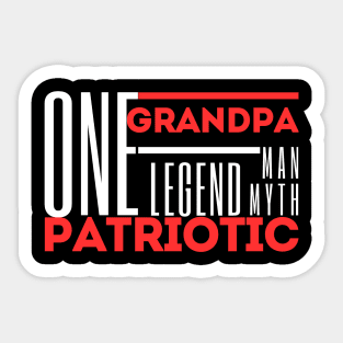 Memorial Day-One Grandpa Legend Man Myth Patriotic Sticker